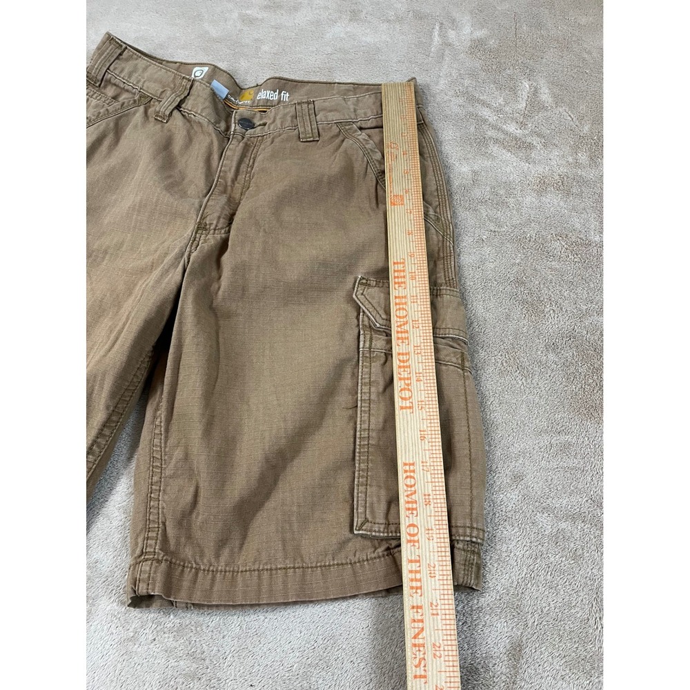 Carhartt Cargo Shorts Men's 32 Khaki Cotton Stretch  Relaxed Fit Work-wear EUC - Picture 4 of 8